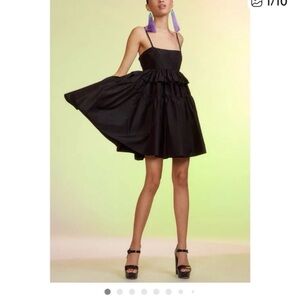 Cynthia Rowley Elegant Black Ruffled Mini Dress